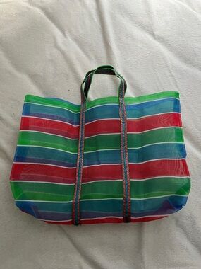 Striped Beach Tote Bag
